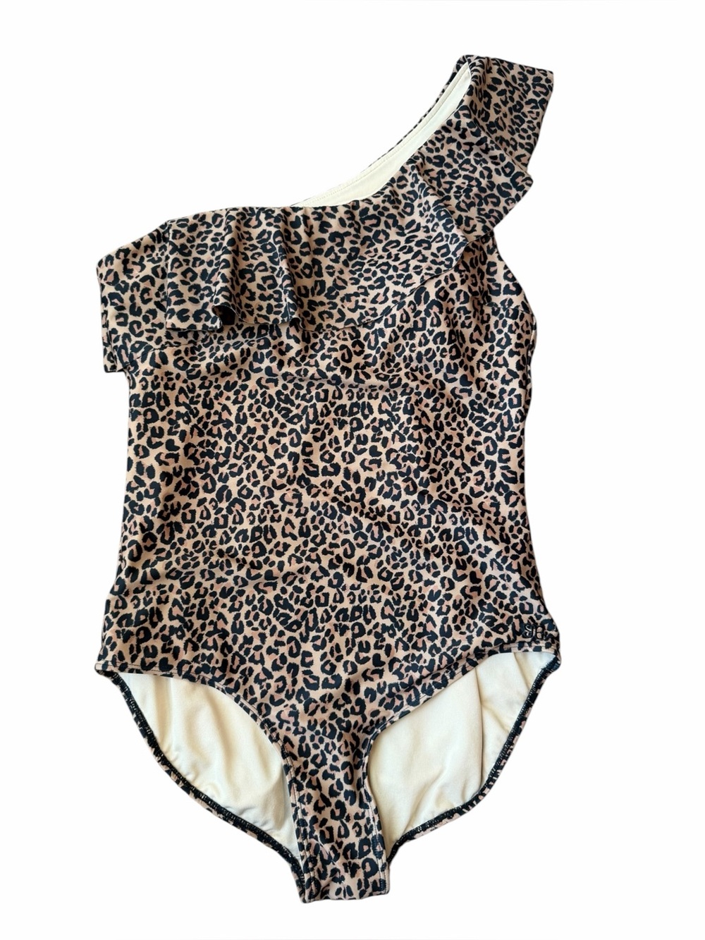 Albion Leopard Print One Shoulder Ruffle One Piece Swimsuit